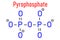 Pyrophosphate PPi anion. Important in biochemistry, used as food additive E450. Skeletal formula.