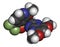 Pyroxsulam herbicide molecule. 3D rendering. Atoms are represented as spheres with conventional color coding: hydrogen white,.