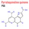 Pyrroloquinoline quinone PQQ redox cofactor molecule. Skeletal formula.