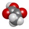 Pyruvic acid (pyruvate) molecule. Important intermediate in a number of biochemical processes. Atoms are represented as spheres