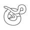python animal snake line icon vector illustration