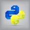 Python Icon on background. Trendy snake vector symbol f