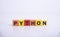 Python programming language word concept. QA concept