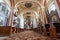 Pyzdry, wielkopolskie / Poland â€“ July, 22, 2020: Interior of a historic Catholic church. Christian temple in Central Europe