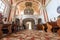 Pyzdry, wielkopolskie / Poland â€“ July, 22, 2020: Interior of a historic Catholic church. Christian temple in Central Europe