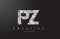 PZ P Z Letter Logo with Zebra Lines Texture Design Vector.