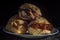 pÃ£es de queijo, cheese buns filled with dulce de leche, chocolate and guava jam "goiabada"