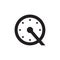 Q clock letter logo design concept