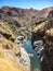 Q`eswachaca, a bridge made of grass, hanging over the Apurimac river. Quehue, Cusco, Peru