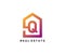 Q letter creative and unique logo Icon creative monogram with home sign for real estate company