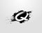 Q Letter Logo in Black Grunge Splatter Element. Retro Rusty logo design template