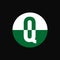Q lettermark vector logo illustration. Green and white conceptual iconic logo design.