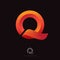 Q monogram. Q letter logo. Beautiful voluminous letter Q as ribbon.