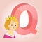 Q Queen Alphabet icon great for any use. Vector EPS10.
