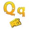Q, swiss vector Alphabet made of Cheese