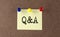 Q and A text written on the Message Board. Memo