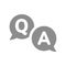 Q and A vector chat bubble icon