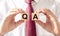 QA concept. Acronym of questions and answers or job of tester or quality engineer