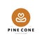 Qabstract simple pinecone logo design,for business,badge,emblem,pine plantation,pine wood industry,yoga,spa,vector