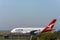 Qantas Airbus A380 Airliner on runway