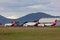 Qantas aircraft parked at Avalon Airport having been grounded during flight cuts during the COVID-19 Coronavirus outbreak.