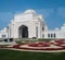 Qasr al Watan Presidential Palace n Abu Dhabi, view from the bus , window reflection