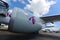 Qatar Airbus A350-900 XWB Rolls Royce Trent XWB engine at Singapore Airshow