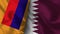 Qatar and Armenia Realistic Flag â€“ Fabric Texture Illustration