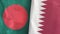Qatar and Bangladesh two flags textile cloth 3D rendering
