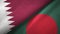 Qatar and Bangladesh two flags textile cloth, fabric texture