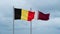 Qatar and Belgium flag