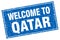 Qatar blue square welcome to stamp