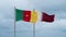 Qatar and Cameroon flag