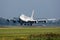 Qatar Cargo Airways Plane Boeing B747 taking off