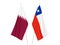 Qatar and Chile flags