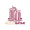 Qatar City Tower logo design inspiration, Qatar tower vector