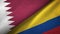 Qatar and Colombia two flags textile cloth, fabric texture