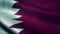 Qatar flag waving in the wind. National flag of Qatar. Sign of Qatar seamless loop animation. 4K