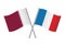Qatar and France crossed flags.
