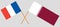 Qatar and France. The Qatari and French flags. Official colors. Correct proportion. Vector