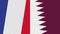 Qatar and France Two Half Flags Together