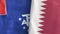 Qatar and French Southern and Antarctic Lands two flags textile 3D rendering