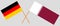 Qatar and Germany. The Qatari and German flags. Official colors. Correct proportion. Vector
