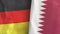Qatar and Germany two flags textile cloth 3D rendering