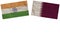 Qatar and India Flags Together Paper Texture Illustration