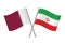 Qatar and Iran crossed flags.