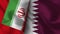 Qatar and Iran Realistic Flag â€“ Fabric Texture Illustration