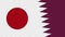 Qatar and Japan Two Half Flags Together