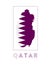 Qatar Logo. Map of Qatar with country name and.