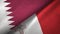 Qatar and Malta two flags textile cloth, fabric texture